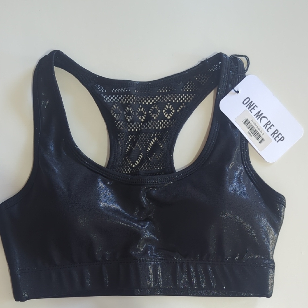 ZYIA Nwt Black Gloss Bomber Bra Size Small